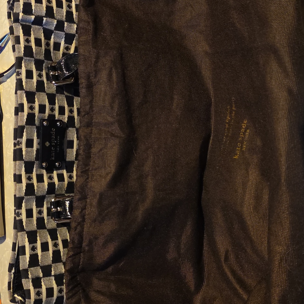 Kate Spade Monochrome Checkered STORY BOOK LINING Euc - Picture 11 of 11